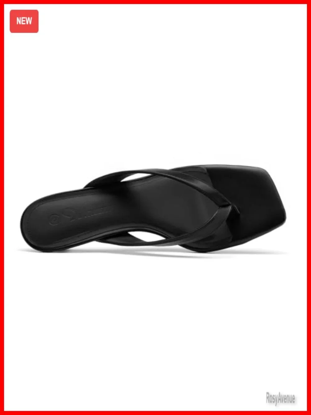Kitten Heels Flip Flops Square Toe Low Heels Slip On Comfortable Thong Heeled